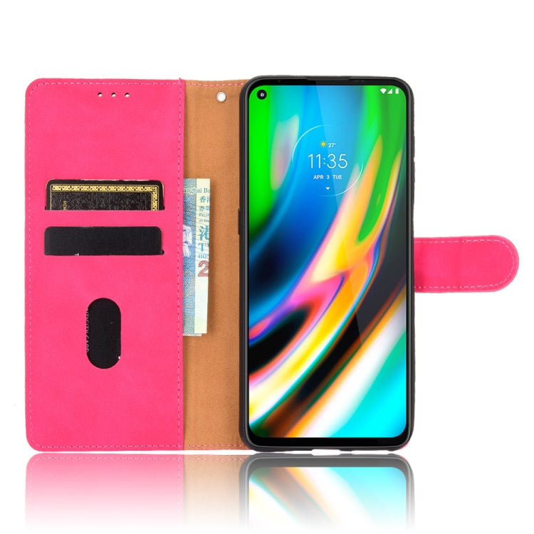 For Motorola Moto G9 Plus Solid Color Skin Feel Magnetic Buckle Horizontal Flip Calf Texture PU Leather Case with Holder & Card Slots & Wallet