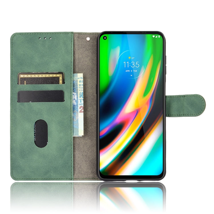 For Motorola Moto G9 Plus Solid Color Skin Feel Magnetic Buckle Horizontal Flip Calf Texture PU Leather Case with Holder & Card Slots & Wallet