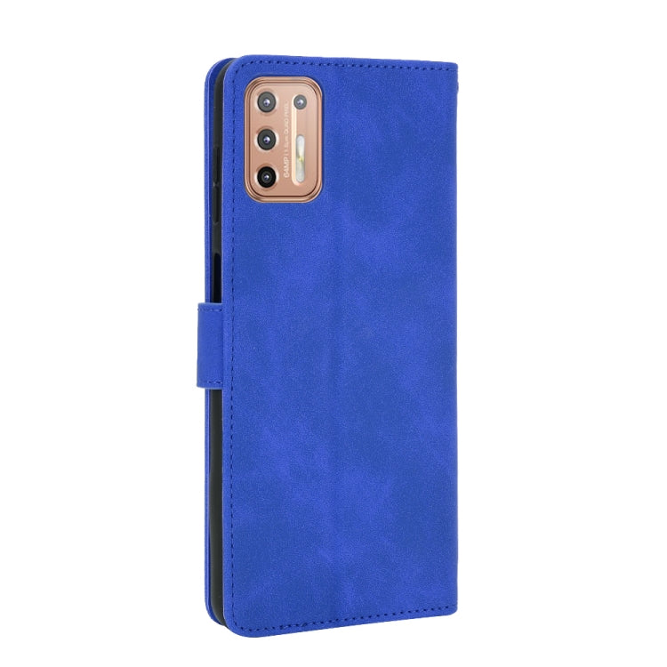 For Motorola Moto G9 Plus Solid Color Skin Feel Magnetic Buckle Horizontal Flip Calf Texture PU Leather Case with Holder & Card Slots & Wallet