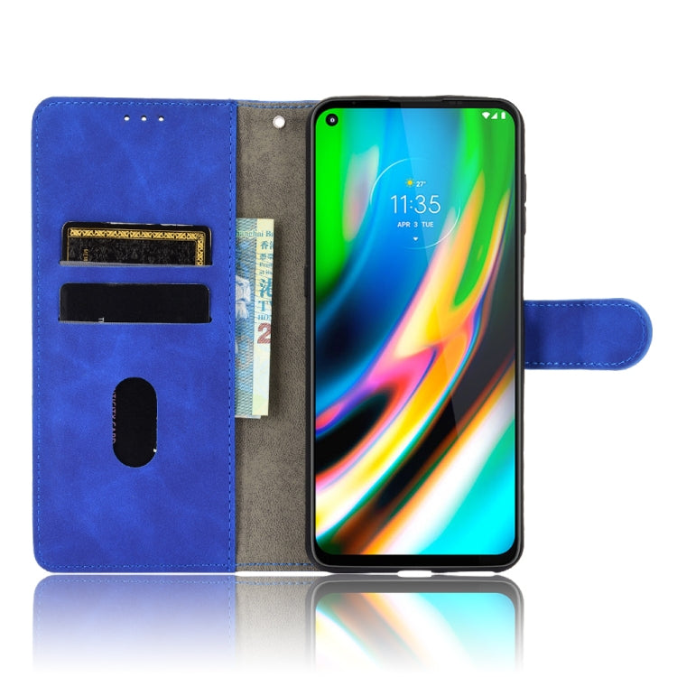 For Motorola Moto G9 Plus Solid Color Skin Feel Magnetic Buckle Horizontal Flip Calf Texture PU Leather Case with Holder & Card Slots & Wallet