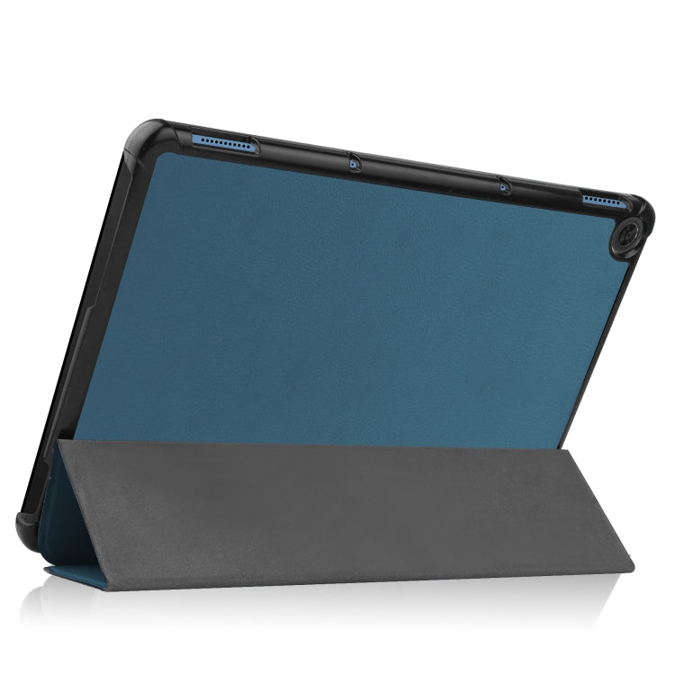 For Lenovo Duet Chromebook uster Texture Smart PU Leather Case with Sleep / Wake-up Function & 3-Fold Holder