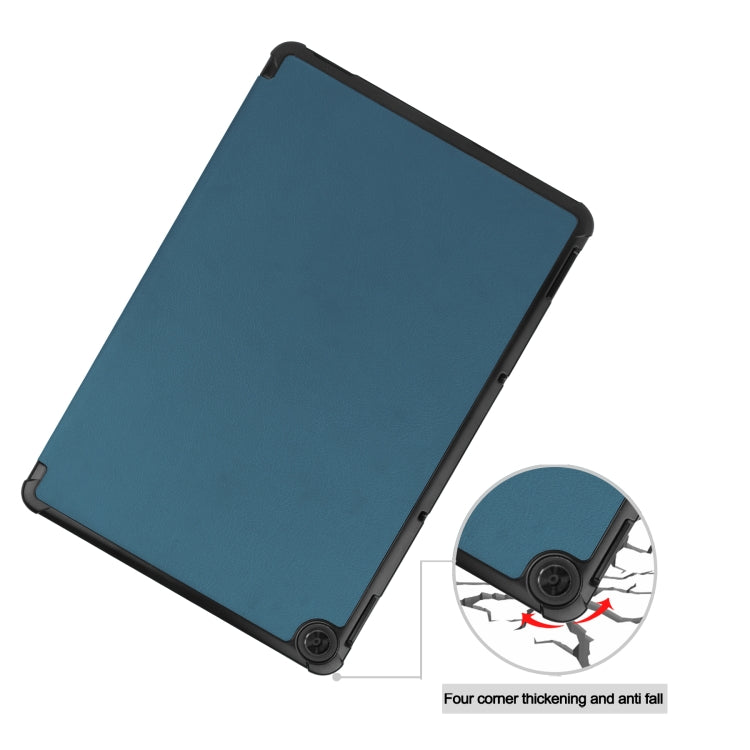 For Lenovo Duet Chromebook uster Texture Smart PU Leather Case with Sleep / Wake-up Function & 3-Fold Holder