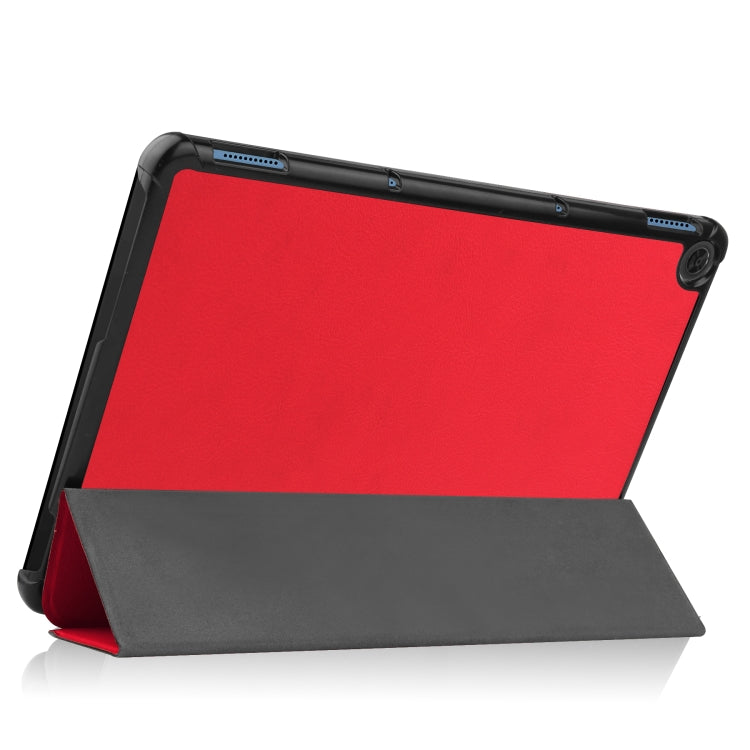 For Lenovo Duet Chromebook uster Texture Smart PU Leather Case with Sleep / Wake-up Function & 3-Fold Holder