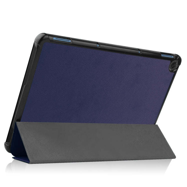 For Lenovo Duet Chromebook uster Texture Smart PU Leather Case with Sleep / Wake-up Function & 3-Fold Holder
