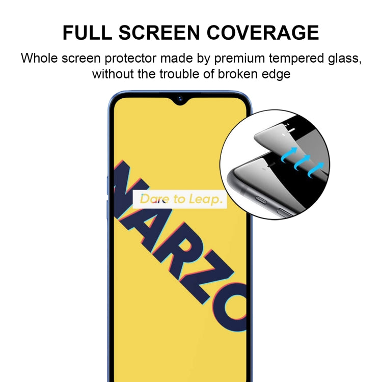 For OPPO Realme Narzo 10A Full Glue Full Screen Tempered Glass Film