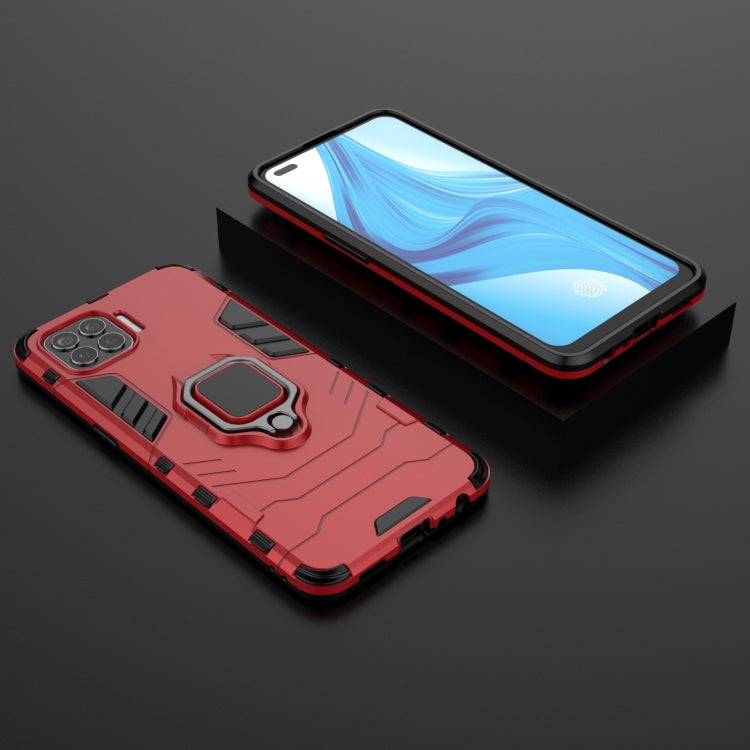 For OPPO F17 Pro PC + TPU Shockproof Protective Case with Magnetic Ring Holder