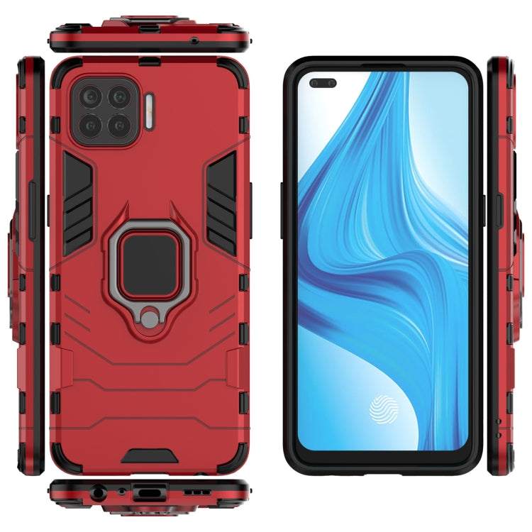 For OPPO F17 Pro PC + TPU Shockproof Protective Case with Magnetic Ring Holder