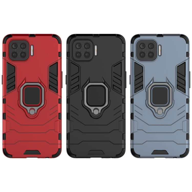 For OPPO F17 Pro PC + TPU Shockproof Protective Case with Magnetic Ring Holder