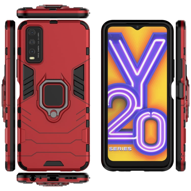 For Vivo Y20 PC + TPU Shockproof Protective Case with Magnetic Ring Holder