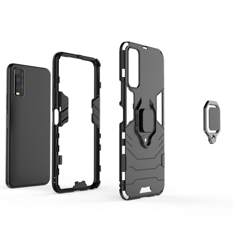 For Vivo Y20 PC + TPU Shockproof Protective Case with Magnetic Ring Holder