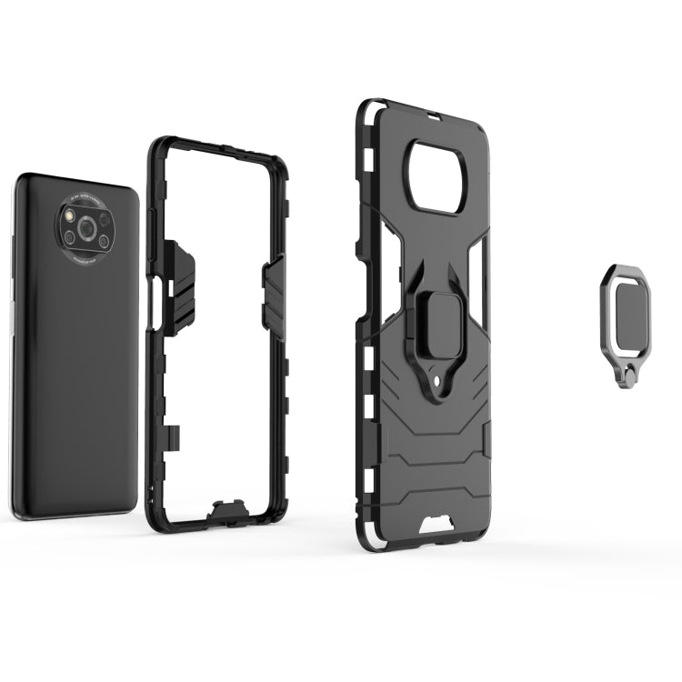 For Xiaomi Poco X3 NFC PC + TPU Shockproof Protective Case with Magnetic Ring Holder