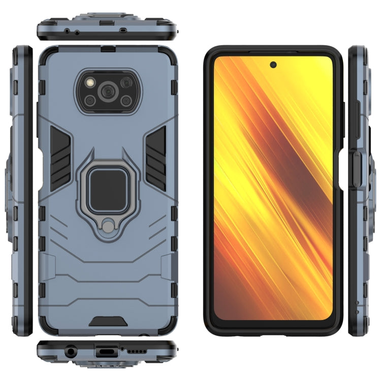 For Xiaomi Poco X3 NFC PC + TPU Shockproof Protective Case with Magnetic Ring Holder