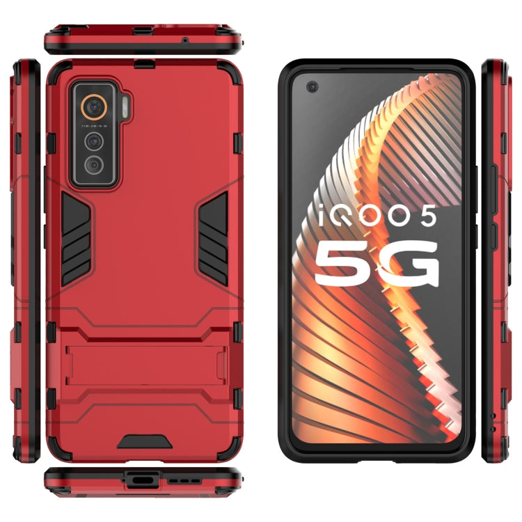 For Vivo iQOO 5 5G PC + TPU Shockproof Protective Case with Holder