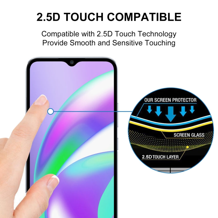 For OPPO Realme C12 25 PCS Full Glue Full Screen Tempered Glass Film