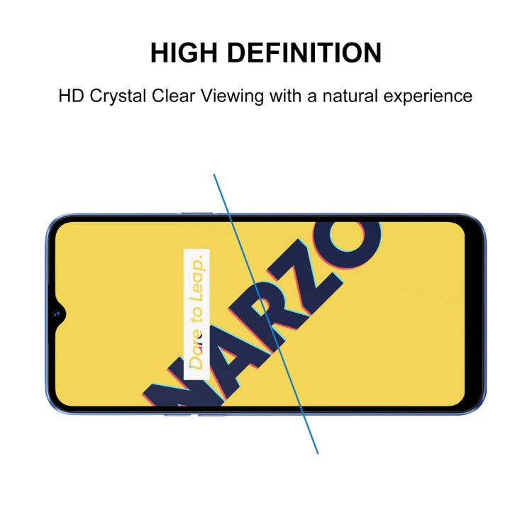 For OPPO Realme Narzo 10A 25 PCS Full Glue Full Screen Tempered Glass Film