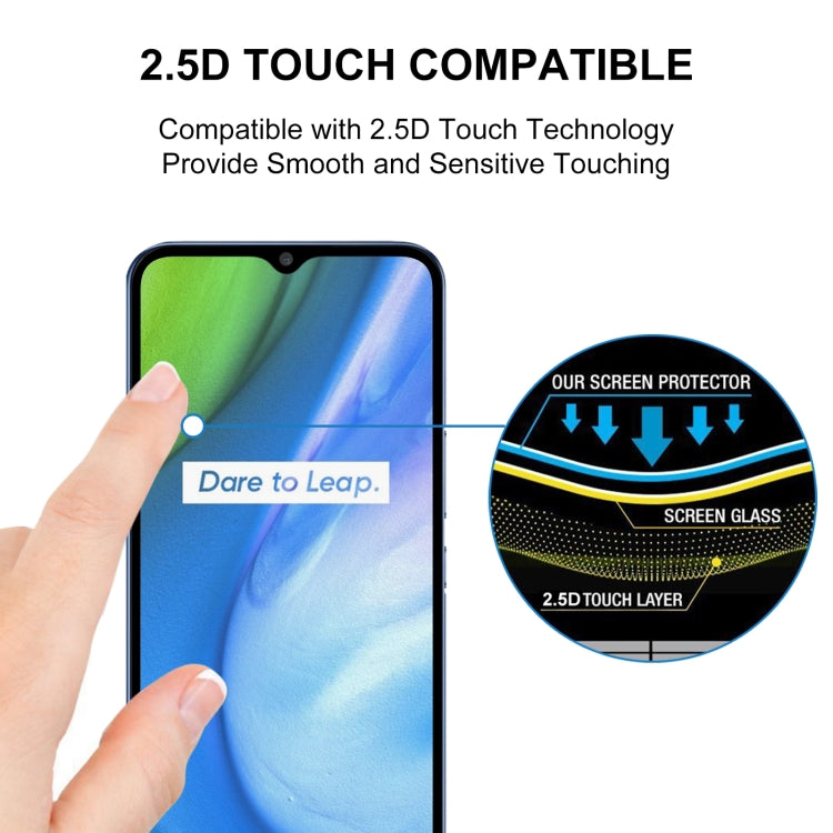 For OPPO Realme V3 25 PCS Full Glue Full Screen Tempered Glass Film