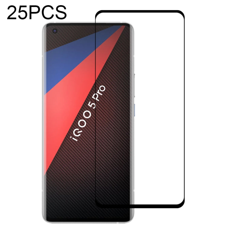 For Vivo IQOO 5 Pro 5G 25 PCS Full Glue Full Screen Tempered Glass Film