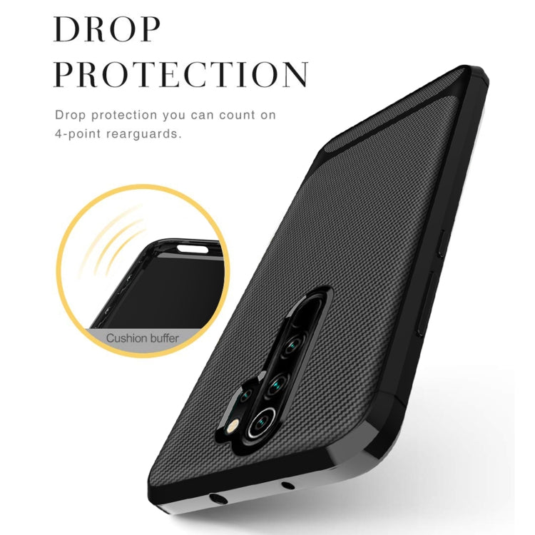 For Xiaomi Redmi 9 Carbon Fiber Texture Shockproof TPU Protective Case