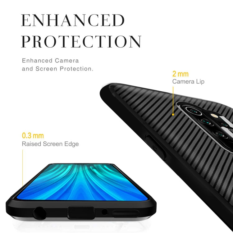 For Xiaomi Redmi 9 Carbon Fiber Texture Shockproof TPU Protective Case
