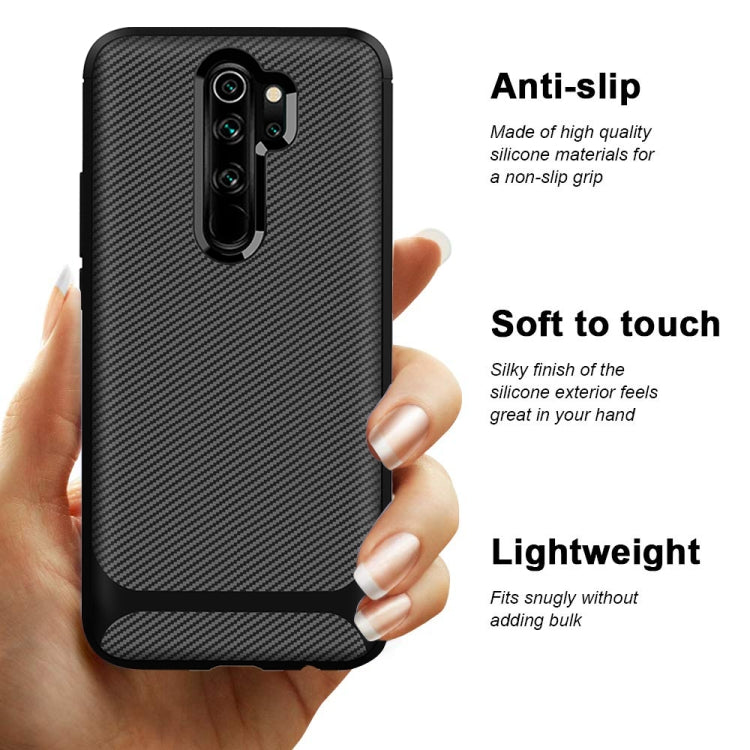 For Xiaomi Redmi 9 Carbon Fiber Texture Shockproof TPU Protective Case