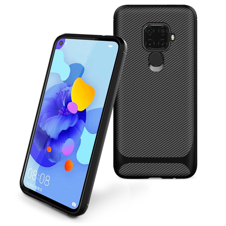 For Xiaomi Redmi 10X 4G / Note 9 Carbon Fiber Texture Shockproof TPU Protective Case