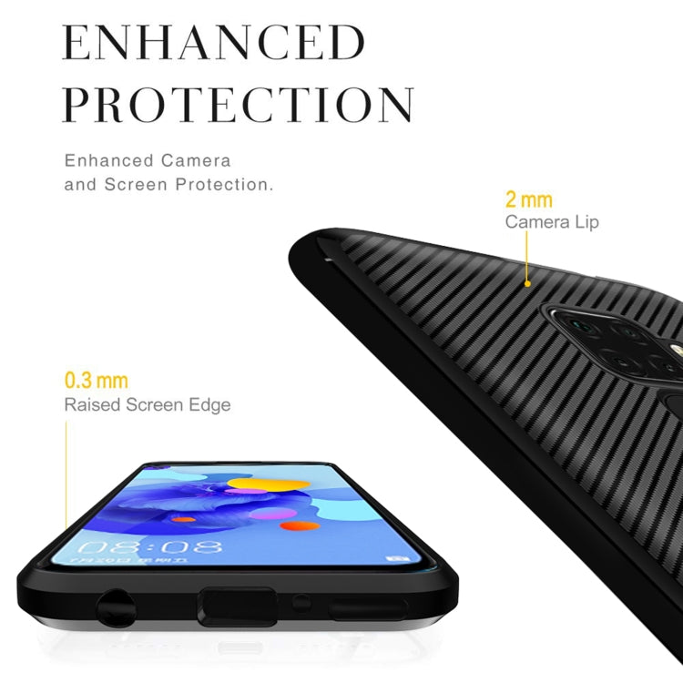 For Xiaomi Redmi 10X 4G / Note 9 Carbon Fiber Texture Shockproof TPU Protective Case