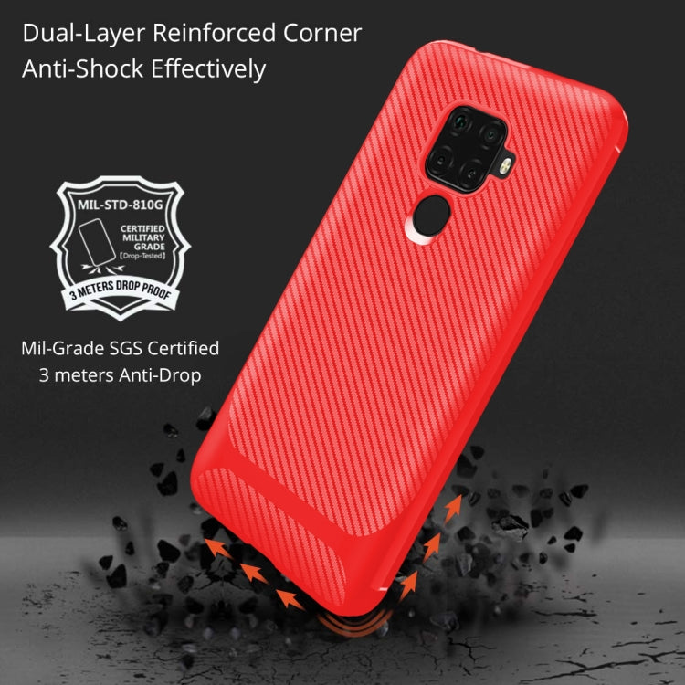 For Xiaomi Redmi 10X 4G / Note 9 Carbon Fiber Texture Shockproof TPU Protective Case