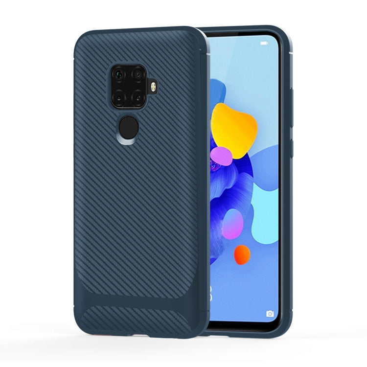 For Xiaomi Redmi 10X 4G / Note 9 Carbon Fiber Texture Shockproof TPU Protective Case