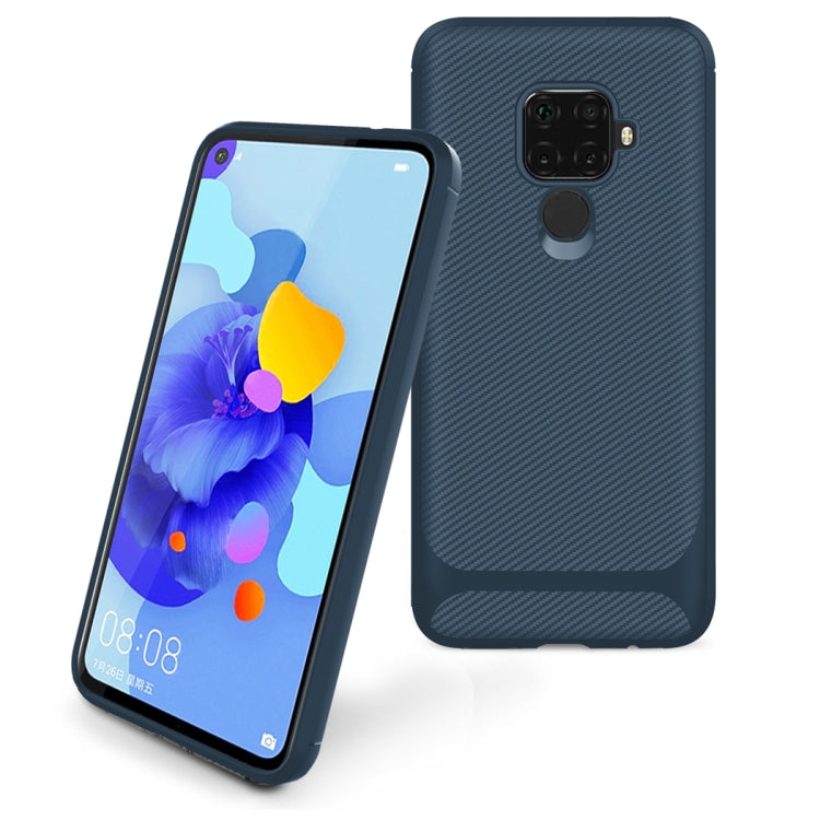 For Xiaomi Redmi 10X 4G / Note 9 Carbon Fiber Texture Shockproof TPU Protective Case