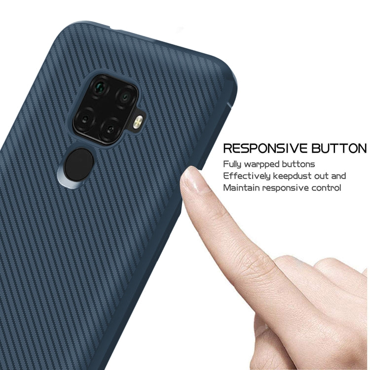 For Xiaomi Redmi 10X 4G / Note 9 Carbon Fiber Texture Shockproof TPU Protective Case