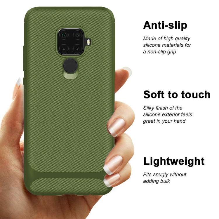 For Xiaomi Redmi 10X 4G / Note 9 Carbon Fiber Texture Shockproof TPU Protective Case