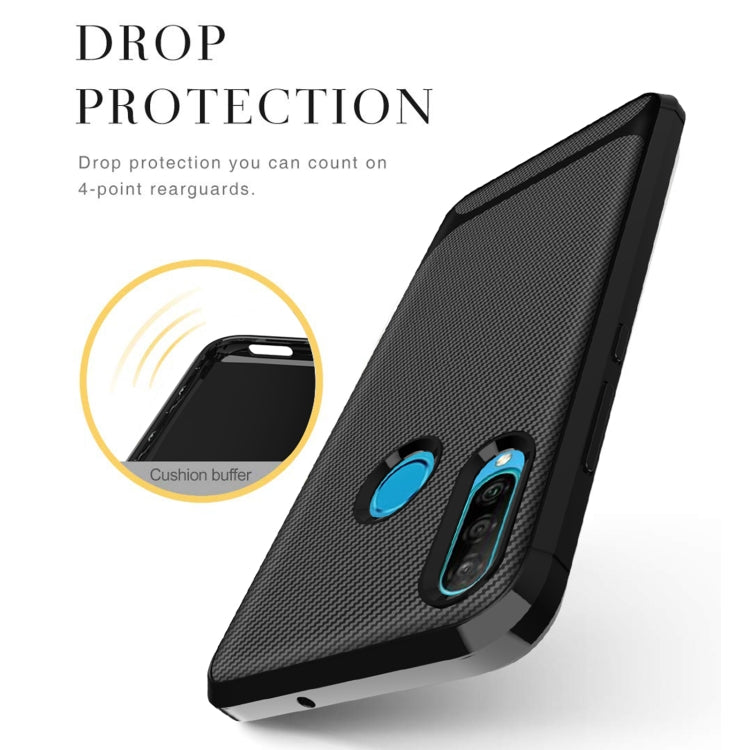 For Huawei Y6P 2020 Carbon Fiber Texture Shockproof TPU Protective Case