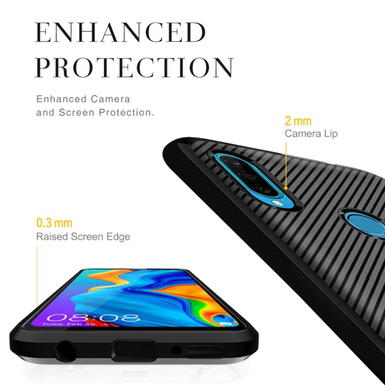 For Huawei Y6P 2020 Carbon Fiber Texture Shockproof TPU Protective Case