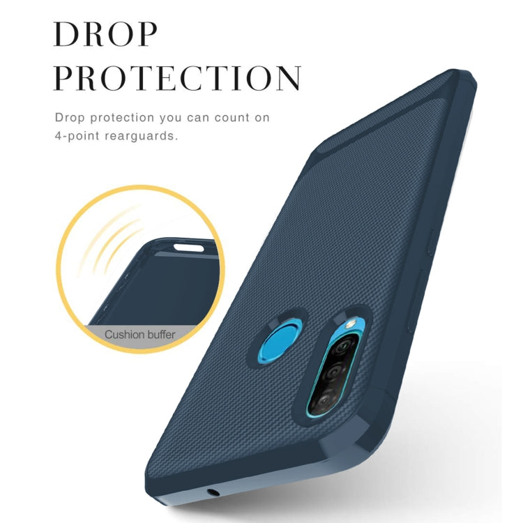 For Huawei Y6P 2020 Carbon Fiber Texture Shockproof TPU Protective Case