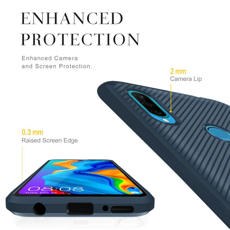 For Huawei Y6P 2020 Carbon Fiber Texture Shockproof TPU Protective Case