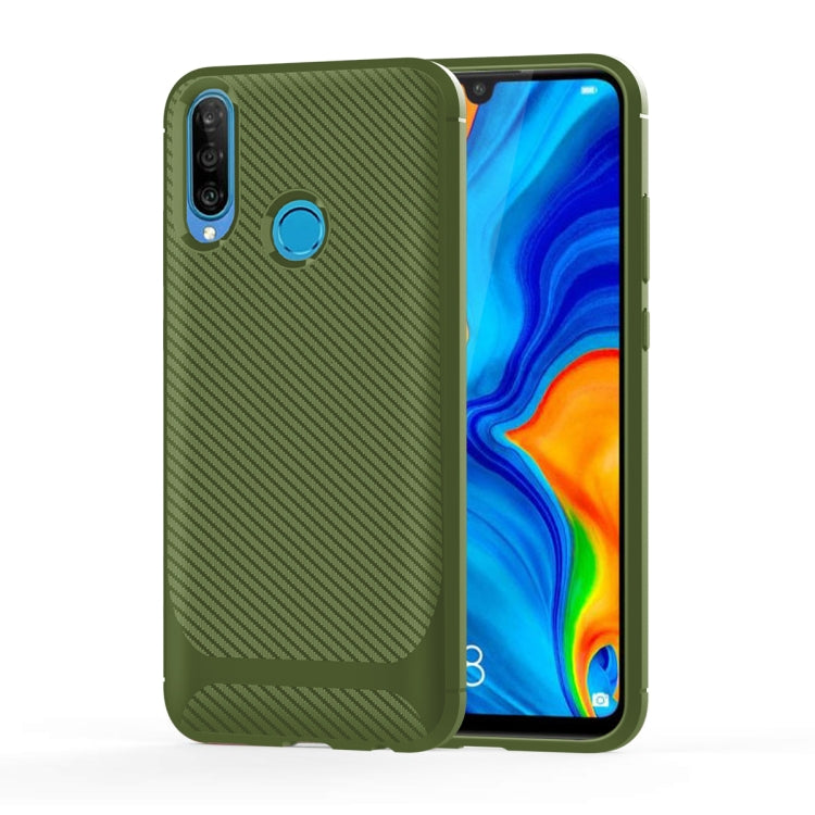 For Huawei Y7P 2020 / P40 Lite E (Global Version) / Honor 9C (Global Version) Carbon Fiber Texture Shockproof TPU Protective Case
