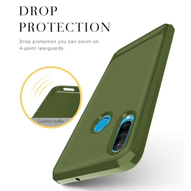 For Huawei Y7P 2020 / P40 Lite E (Global Version) / Honor 9C (Global Version) Carbon Fiber Texture Shockproof TPU Protective Case