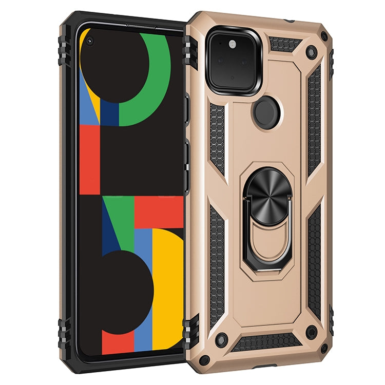 For Google Pixel 5 XL Shockproof TPU + PC Protective Case with 360 Degree Rotating Holder