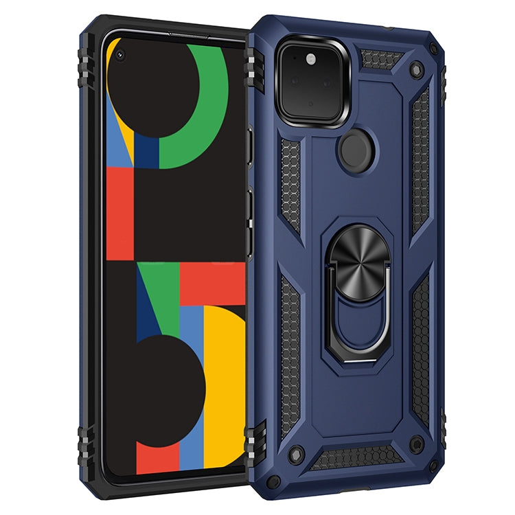 For Google Pixel 5 XL Shockproof TPU + PC Protective Case with 360 Degree Rotating Holder