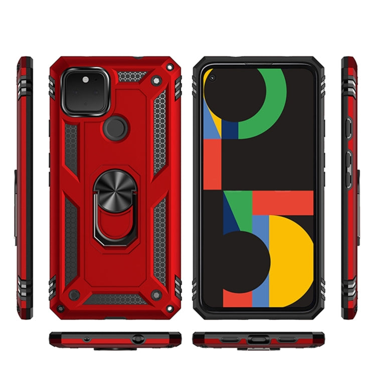 For Google Pixel 5 XL Shockproof TPU + PC Protective Case with 360 Degree Rotating Holder