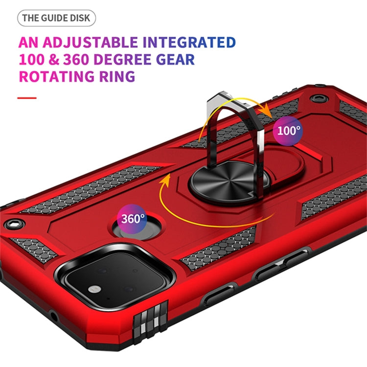 For Google Pixel 5 XL Shockproof TPU + PC Protective Case with 360 Degree Rotating Holder