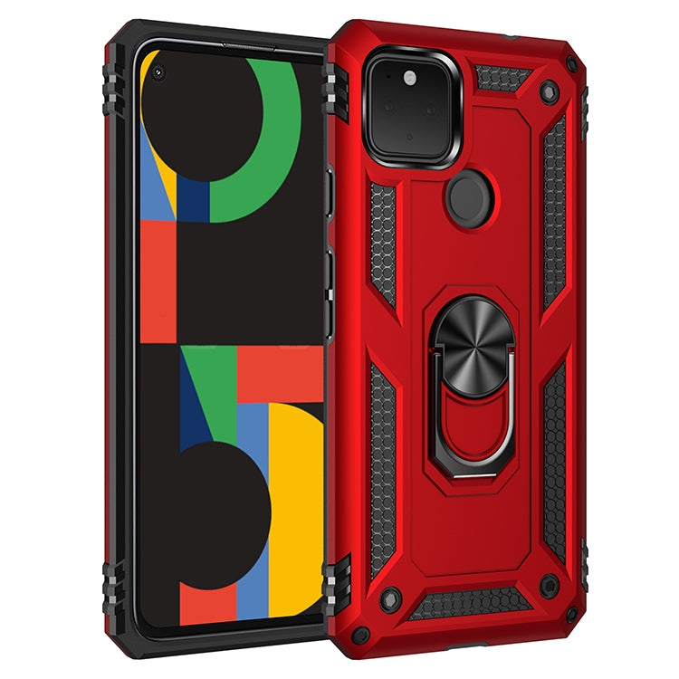 For Google Pixel 5 XL Shockproof TPU + PC Protective Case with 360 Degree Rotating Holder
