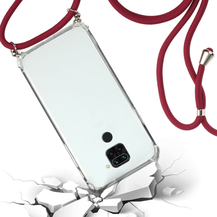 For Huawei Mate 30 Lite Four-Corner Anti-Fall Transparent TPU Protective Case with Lanyard