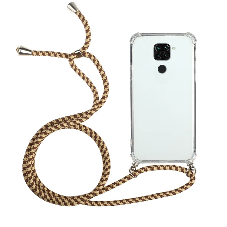 For Huawei Mate 30 Lite Four-Corner Anti-Fall Transparent TPU Protective Case with Lanyard