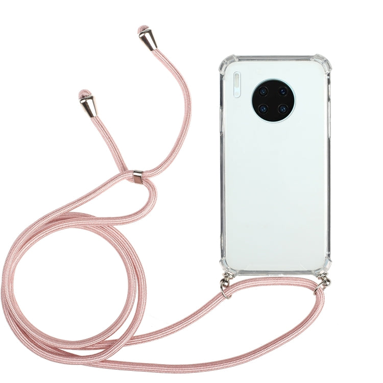 For Huawei Mate 30 Pro Four-Corner Anti-Fall Transparent TPU Protective Case with Lanyard