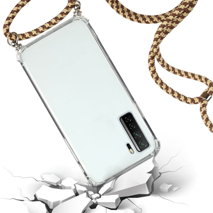 For Huawei P40 Lite 5G Four-Corner Anti-Fall Transparent TPU Protective Case with Lanyard