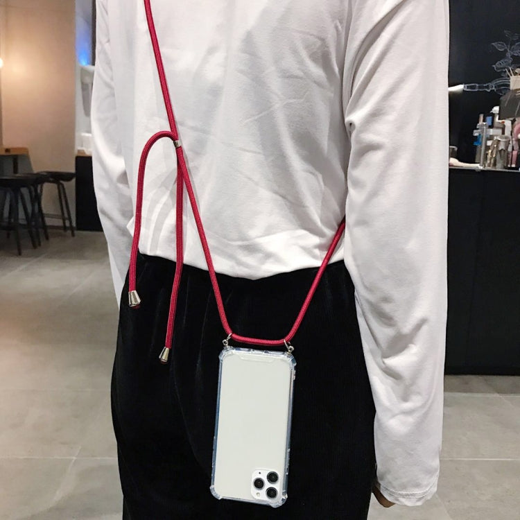 For Huawei P40 Pro Four-Corner Anti-Fall Transparent TPU Protective Case with Lanyard