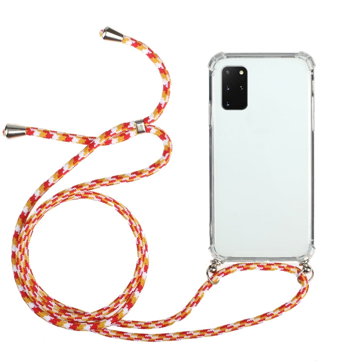For Huawei Y5p Four-Corner Anti-Fall Transparent TPU Protective Case with Lanyard