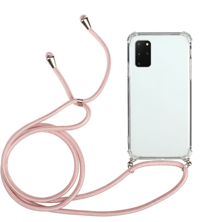 For Huawei Y5p Four-Corner Anti-Fall Transparent TPU Protective Case with Lanyard