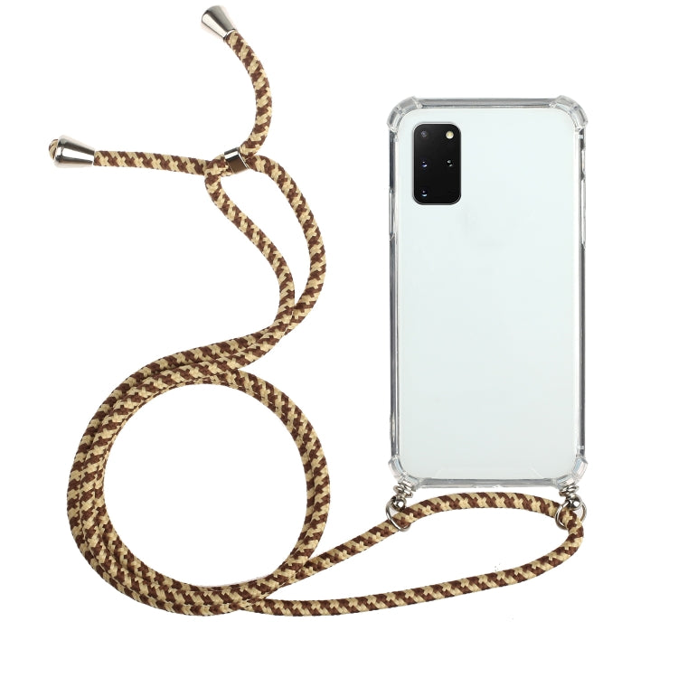 For Huawei Y5p Four-Corner Anti-Fall Transparent TPU Protective Case with Lanyard
